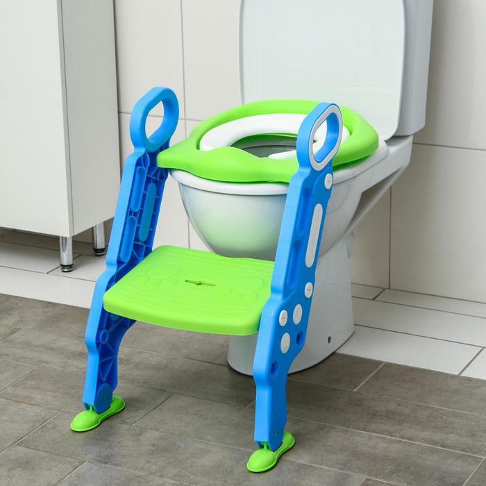 фото Детское сиденье на унитаз «абстракция», цвет зеленый/голубой