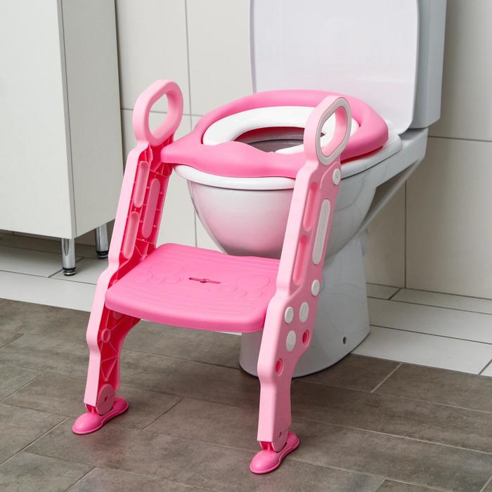 фото Детское сиденье на унитаз «абстракция», цвет розовый