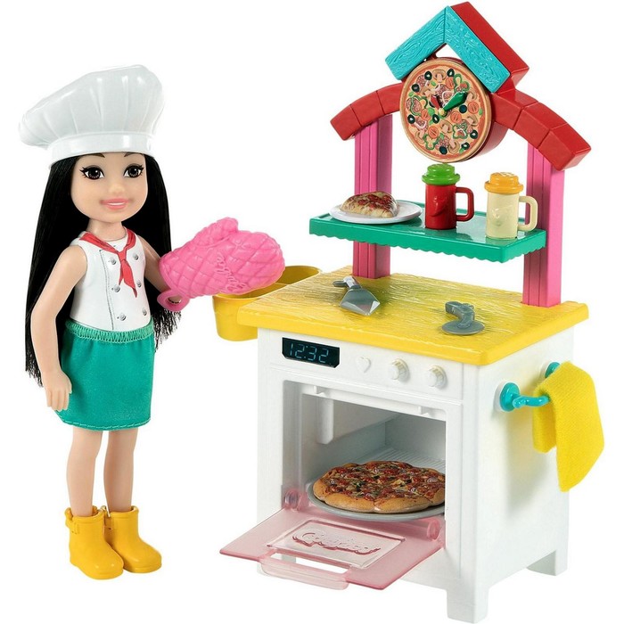 Игровой набор Барби «Челси повар. Пицца-шеф с кухней и духовкой»