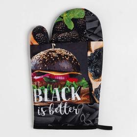 

Варежка-прихватка "Этель" BLACK 20х27см,100% х/л, ватин 250г/м2