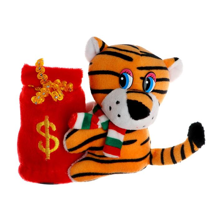 Мягкая игрушка-копилка Тигр, 12 см, цвета МИКС