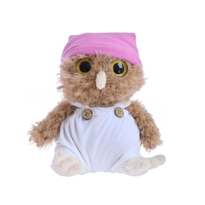 фото Мягкая игрушка "сова лия в белом комбинезоне и розовом колпаке" темная, 24 см 08184c24-20-40 unaky soft toy