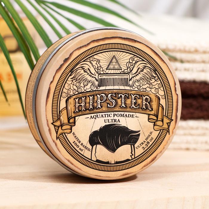

Помада на водной основе для укладки волос Hipster Aquatic pomade ultra, классическая, 100 мл