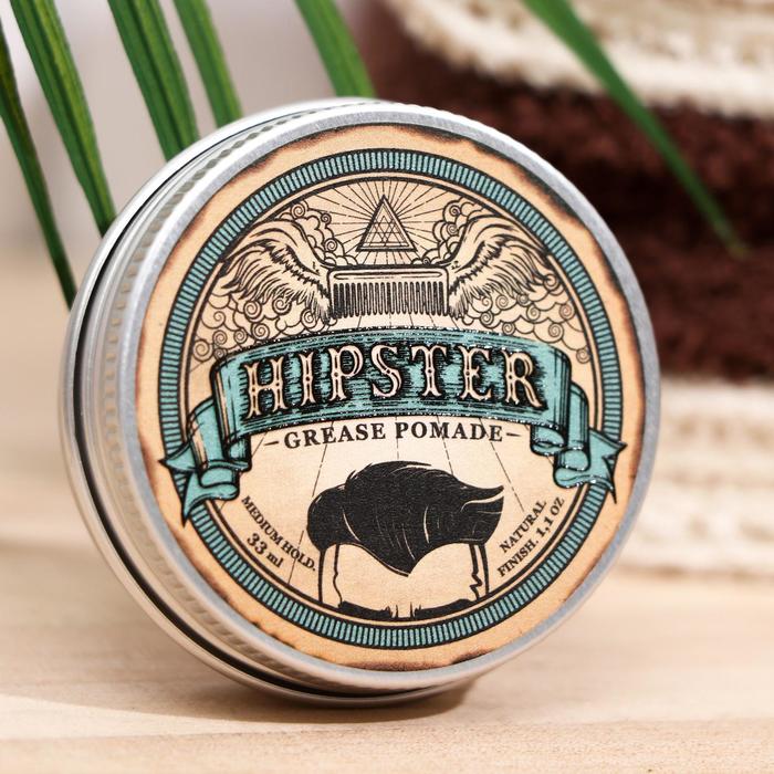 

Бриолин для укладки волос Hipster Grease Pomade medium hold, средняя фиксация, 33 мл