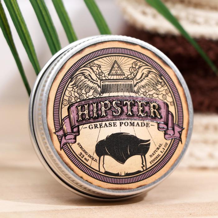 

Бриолин для укладки для волос Hipster Grease Pomade strong hold, сильная фиксация, 33 мл
