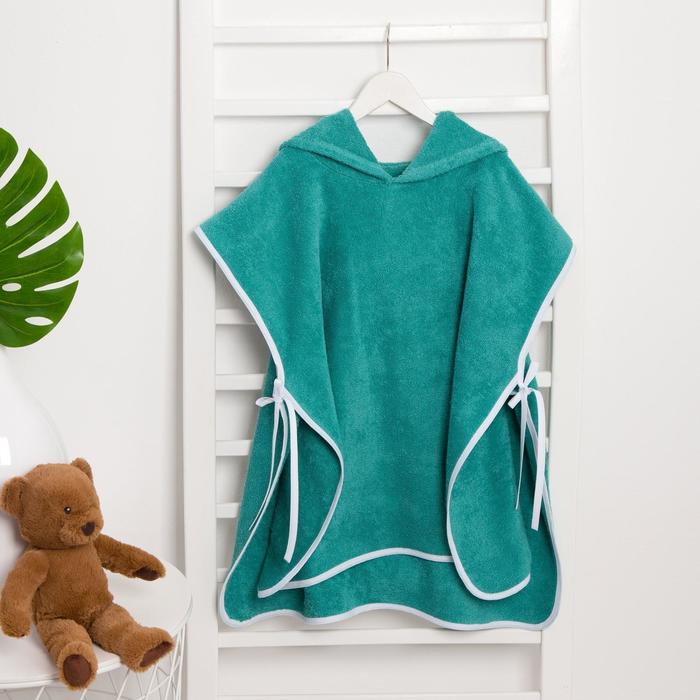 Полотенце-пончо Крошка Я «Гномик», цвет зелёный, размер 24-32, 100 % хлопок, 320 г/м2 полотенца крошка я полотенце пончо гномик