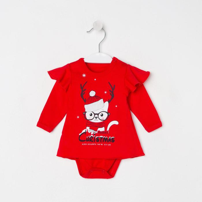 фото Боди-платье, цвет красный, рост 74 см амелли