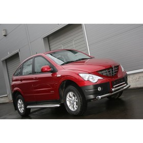 

Защита переднего бампера d 76/60 двойная "SsangYong Actyon"2005-2010