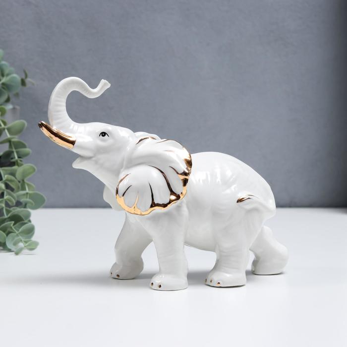 Сувенир керамика Белоснежный слон с золотом 17 см сувенир керамика слон оригами серебро 14х3 5х10 см