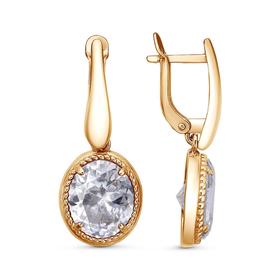 

Серьги "Овал" косичка, позолота, цвет белый