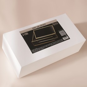 Органайзер для косметических принадлежностей, с крышкой, 1 секция, 23,2 x 10 x 5,6 см, цвет прозрачный/медный