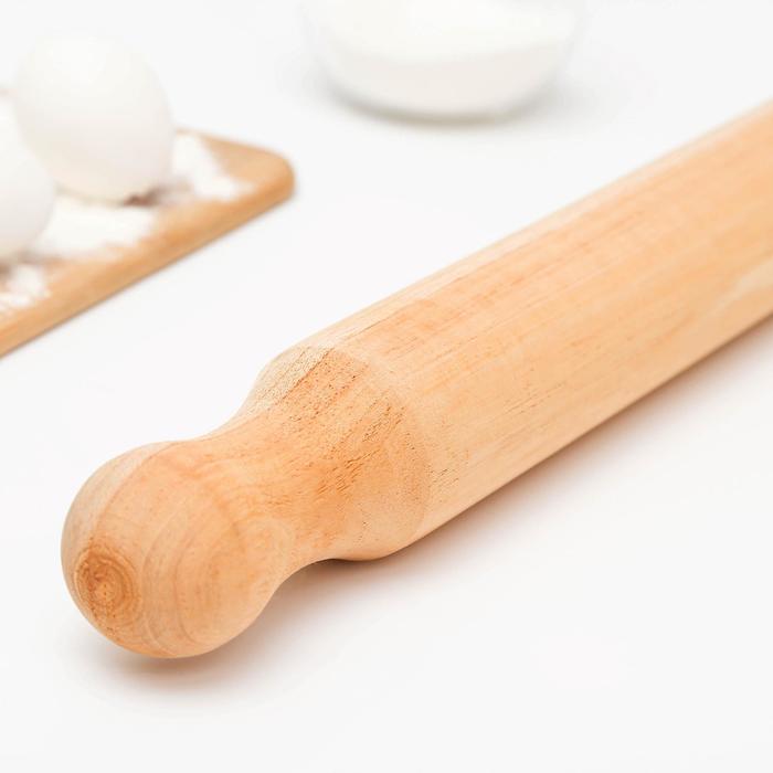 

Скалка деревянная Доляна, 50×6 см, фигурные ручки