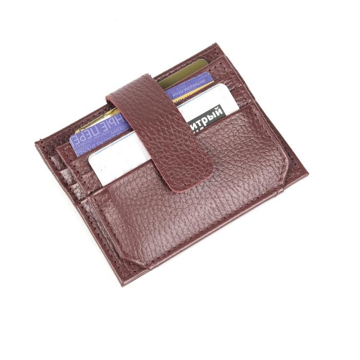 Картхолдер на кнопке, цвет бордовый