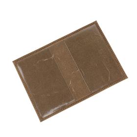 

Обложка для паспорта П400, без застежки, н/к, коричн.крэйзи хорс