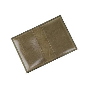 

Обложка для паспорта П400, без застежки, н/к, олива металлик