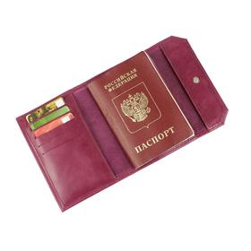 

Обложка для паспорта на кнопке, цвет бордовый