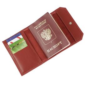 

Обложка для паспорта на кнопке, цвет красный