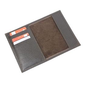 

Обложка для паспорта+карточки П404, без застежки, н/к,коричневый флотер