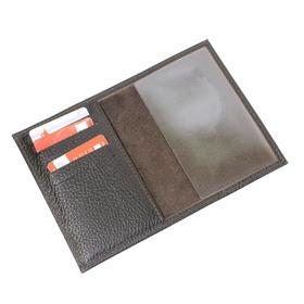 

Обложка для паспорта+карточки П405, без застежки, н/к, коричневый флотер