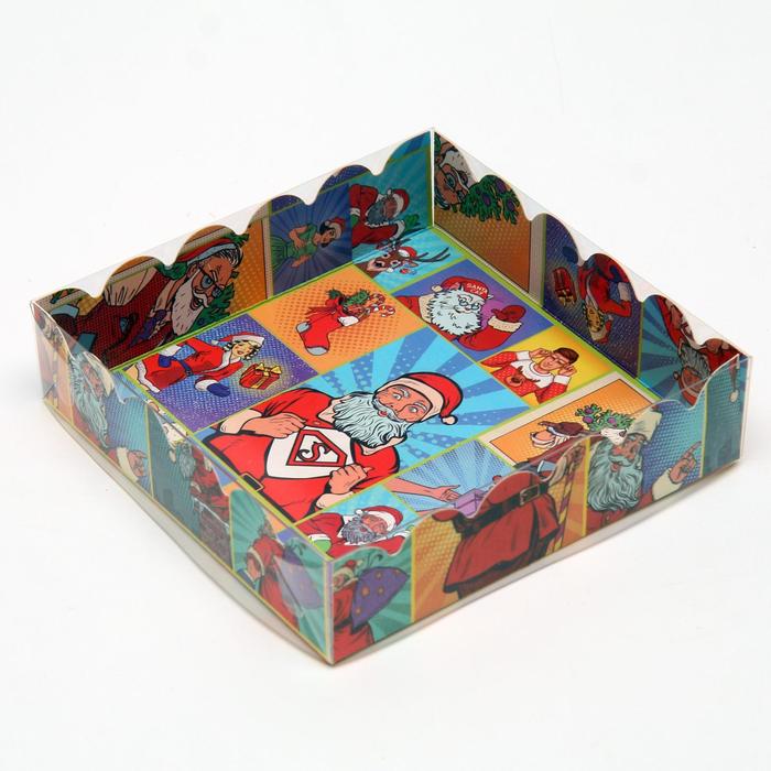 

Коробочка для печенья "Pop-art новогодние супергерои", 12 х 12 х 3 см