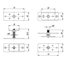 

Комплект монтажных пластин Comfort-PRO/Telescope, для стационарного полотна