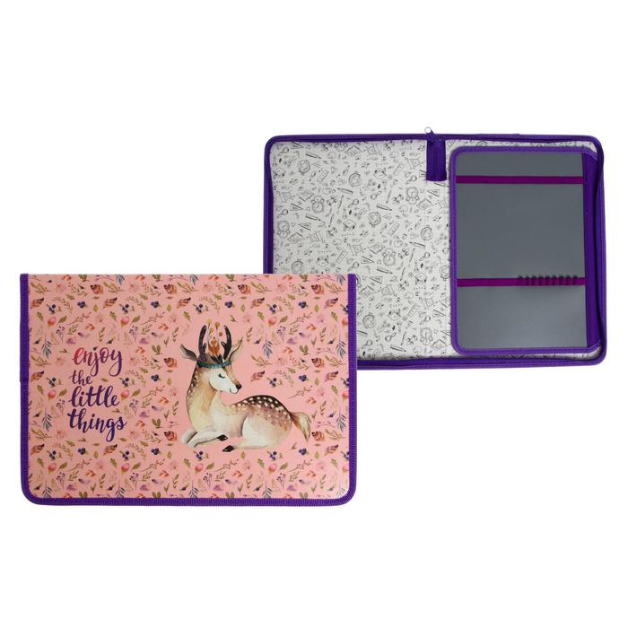 Папка д/труда А4 молния вокруг/откидная планка лам карт ArtSpace ПТР-8 дев Tenderness