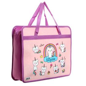 

Папка с ручками пластик А4 80мм 330*260 ArtSpace ПМ-А4-25 дев Kittycorn