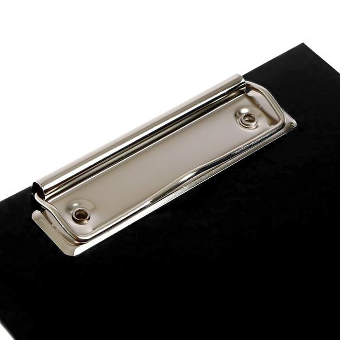 Планшет с зажимом А5, 2 мм, Calligrata, прочный, картон/бумвинил, черный (клипборд)