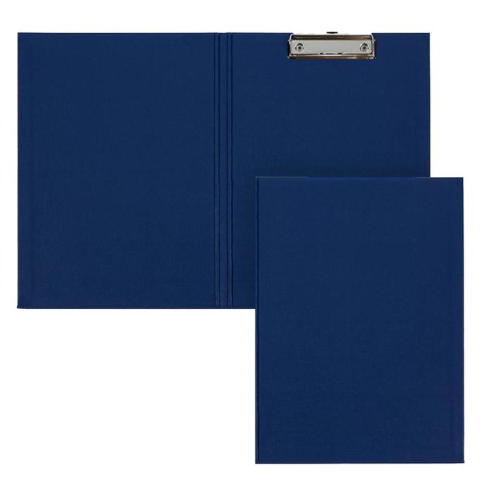 фото Папка-планшет с зажимом а4, 2 мм, calligrata прочная, картон/бумвинил, синяя (клипборд с крышкой)