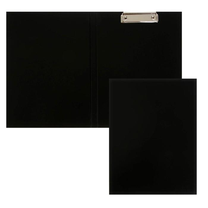фото Папка-планшет с зажимом а4, 2 мм, calligrata прочная, картон/бумвинил, черная (клипборд с крышкой)