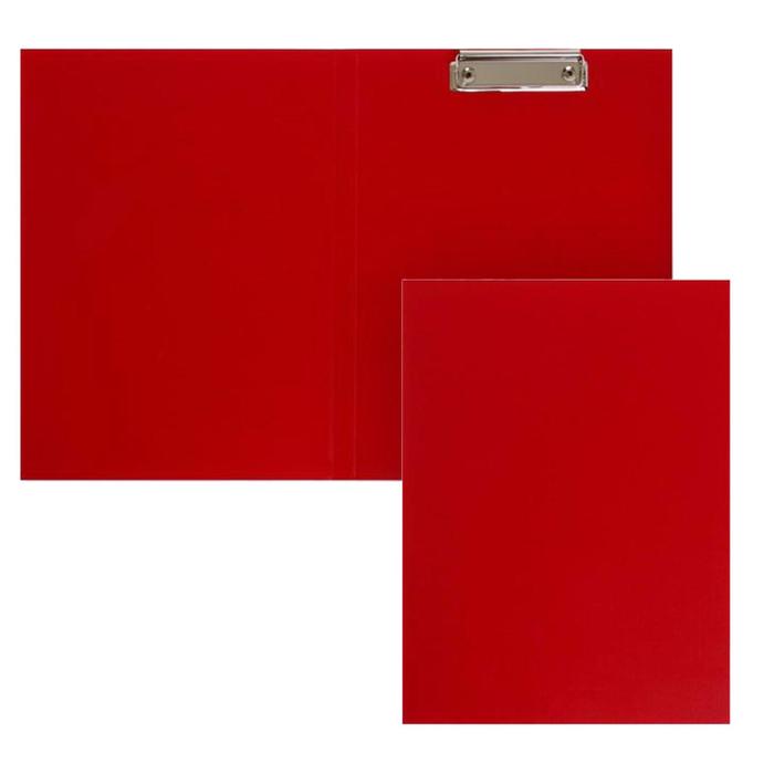 фото Папка-планшет с зажимом а4, 2 мм, calligrata прочная, картон/бумвинил, красная (клипборд с крышкой)