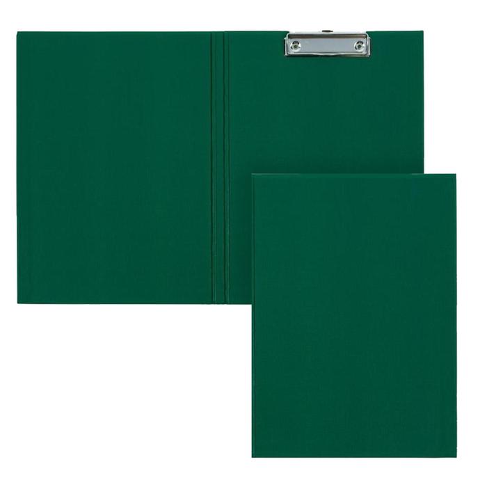 фото Папка-планшет с зажимом а4, 2 мм, calligrata, картон/бумвинил, зеленая