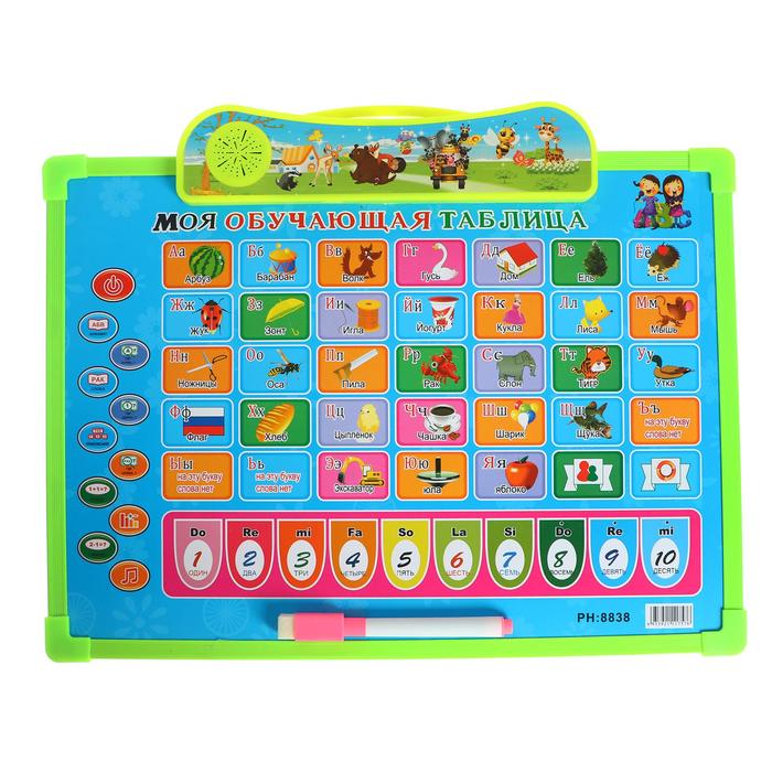 

Детская развивающая звуковая доска с маркером МИКС