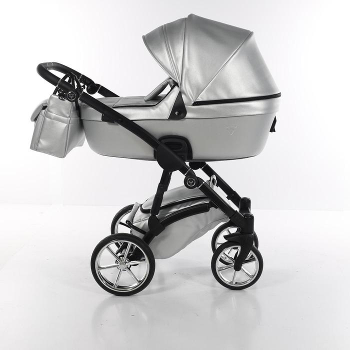 Коляска детская 2в1 JUNAMA TERMO LINE ECCO JTLE-01, цвет кожа серебро/рама черная