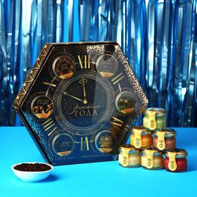 Подарочный набор «Золотого года»: чай с ванилью и карамелью 50 г., крем-мёд (6 шт. x 30 г.)