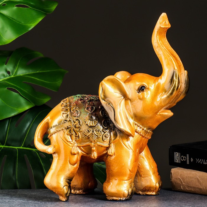 фото Копилка "слон" золотой, 30х25см хорошие сувениры