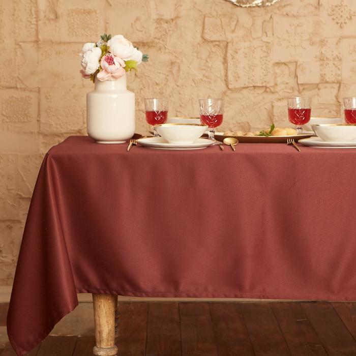 

Скатерть "Этель" Cozy 150*250 +/-3см, цв.шоколад, пл. 192 г/м2, хл с ВГМО