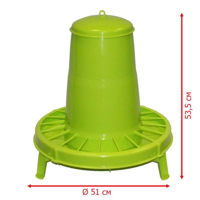 Кормушка бункерная для домашней птицы на 15 кг, на ножках, пластик