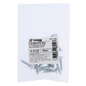 

Саморезы универсальные TUNDRA 4.5x20, цинк, 18 шт.