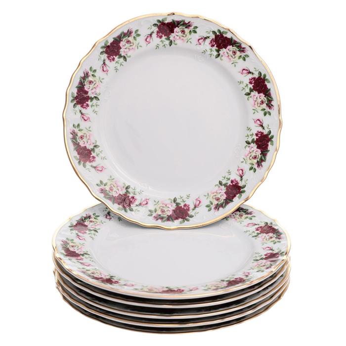 Тарелка мелкая Bernadotte, декор «Английская роза, отводка золото», 21 см тарелка десерная отводка золото d 21 см декор
