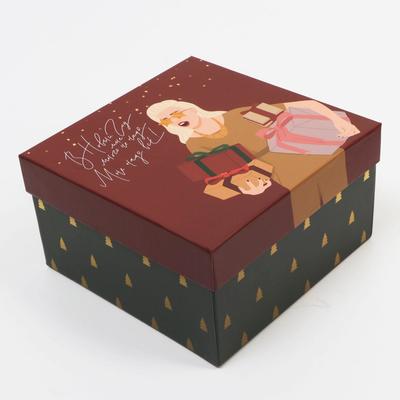 Коробка подарочная «Новогодний», 14 × 14 × 8 см