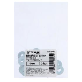

Шайба кузовная ТУНДРА krep DIN9021 4 мм, цинк, 25 шт.