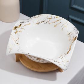 

Салатник на деревянной подставке «Эстет. Gold», 34×12,5 см