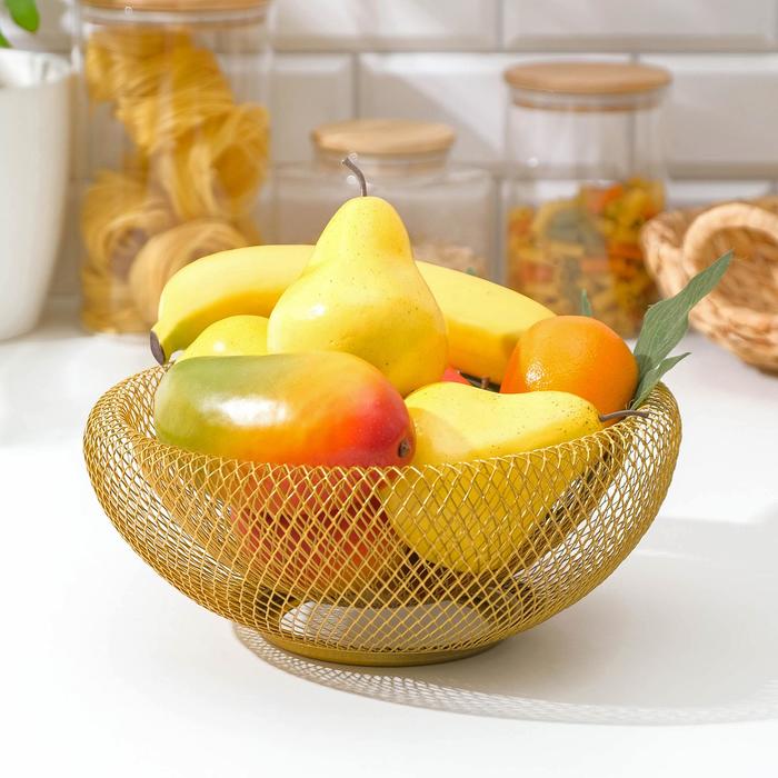 Ваза для фруктов «Сплетение», 25×25×10, цвет бронза