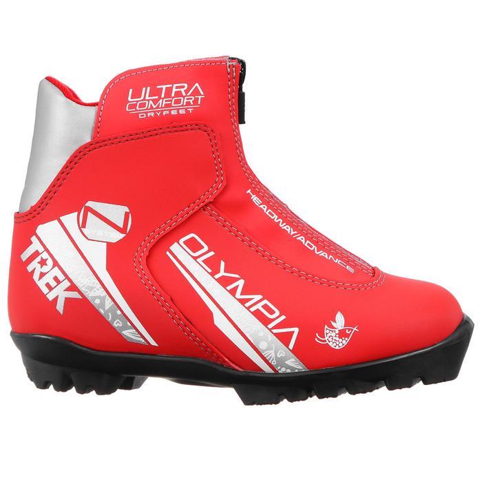 фото Ботинки лыжные женские trek olympia1 красный (лого серебро) n р.33