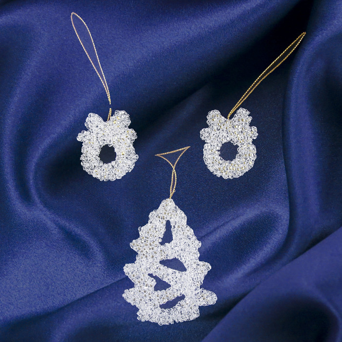 Ёлочные игрушки "Ёлочка и бантики" (набор 3 шт.)