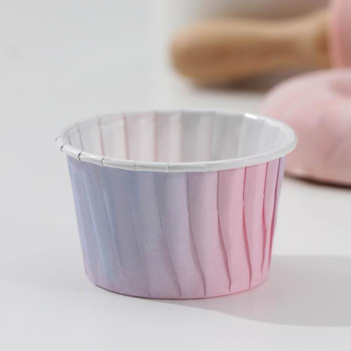 Форма для выпечки круглая Доляна «Градиент», d=6,5 см, цвет розовый форма силиконовая для выпечки доляна сердцецветик 9 5×5 см цвет розовый