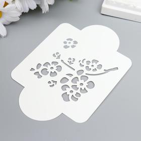 

Трафарет пластик "Ветка с цветами" 10х10 см