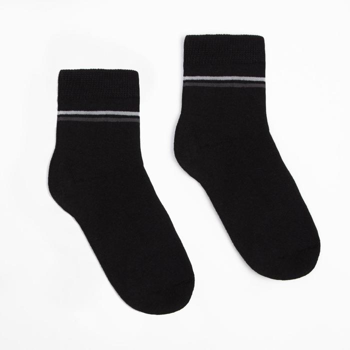 Носки детские махровые, цвет чёрный, размер 18-20