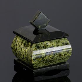 Шкатулка 'Малый ларчик', 5х5х6 см, натуральный камень змеевик Ош